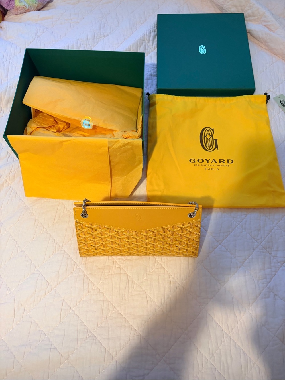 Like New💛100% Authentic Goyard💛Rouette Structure PM Yellow Chain-Shoulder Bag